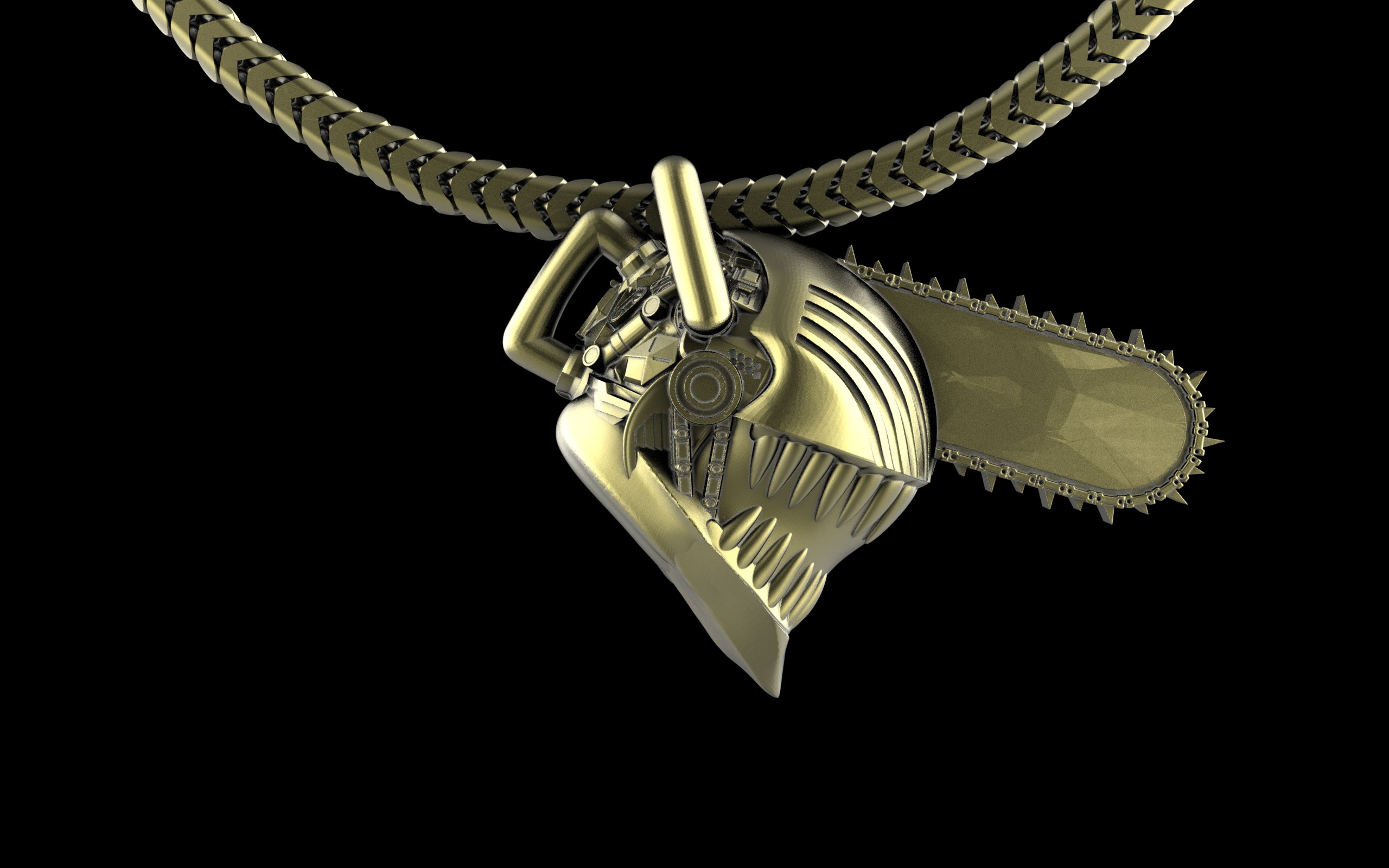 Chainsaw Man - Manga/Anime Pendant with Chain - Sterling Silver / Brass / Bronze