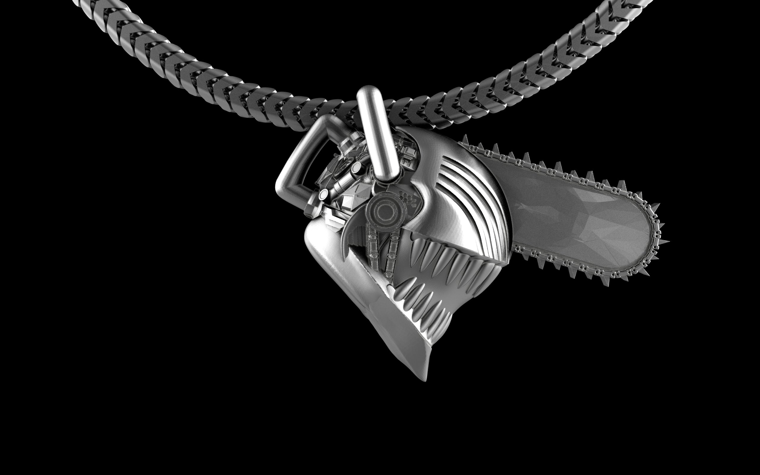 Chainsaw Man - Manga/Anime Pendant with Chain - Sterling Silver / Brass / Bronze
