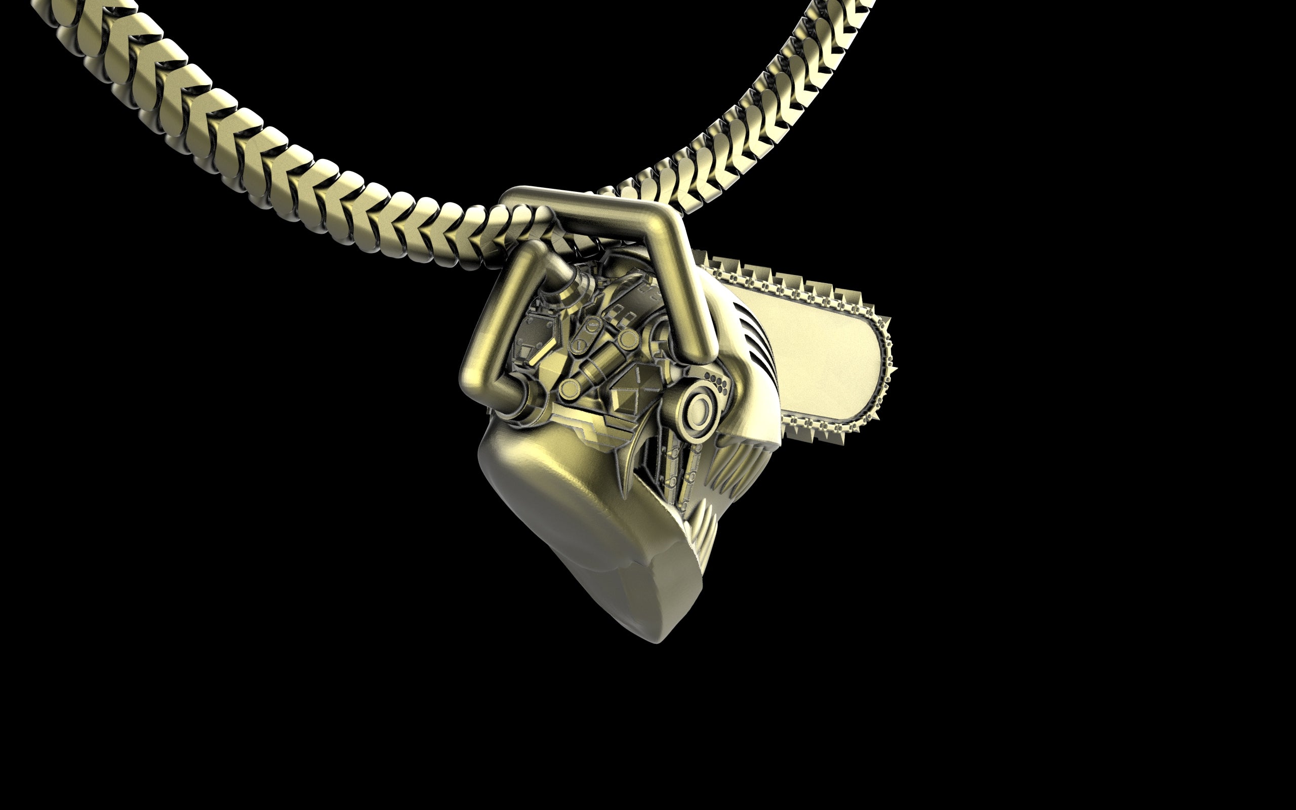 Chainsaw Man - Manga/Anime Pendant with Chain - Sterling Silver / Brass / Bronze