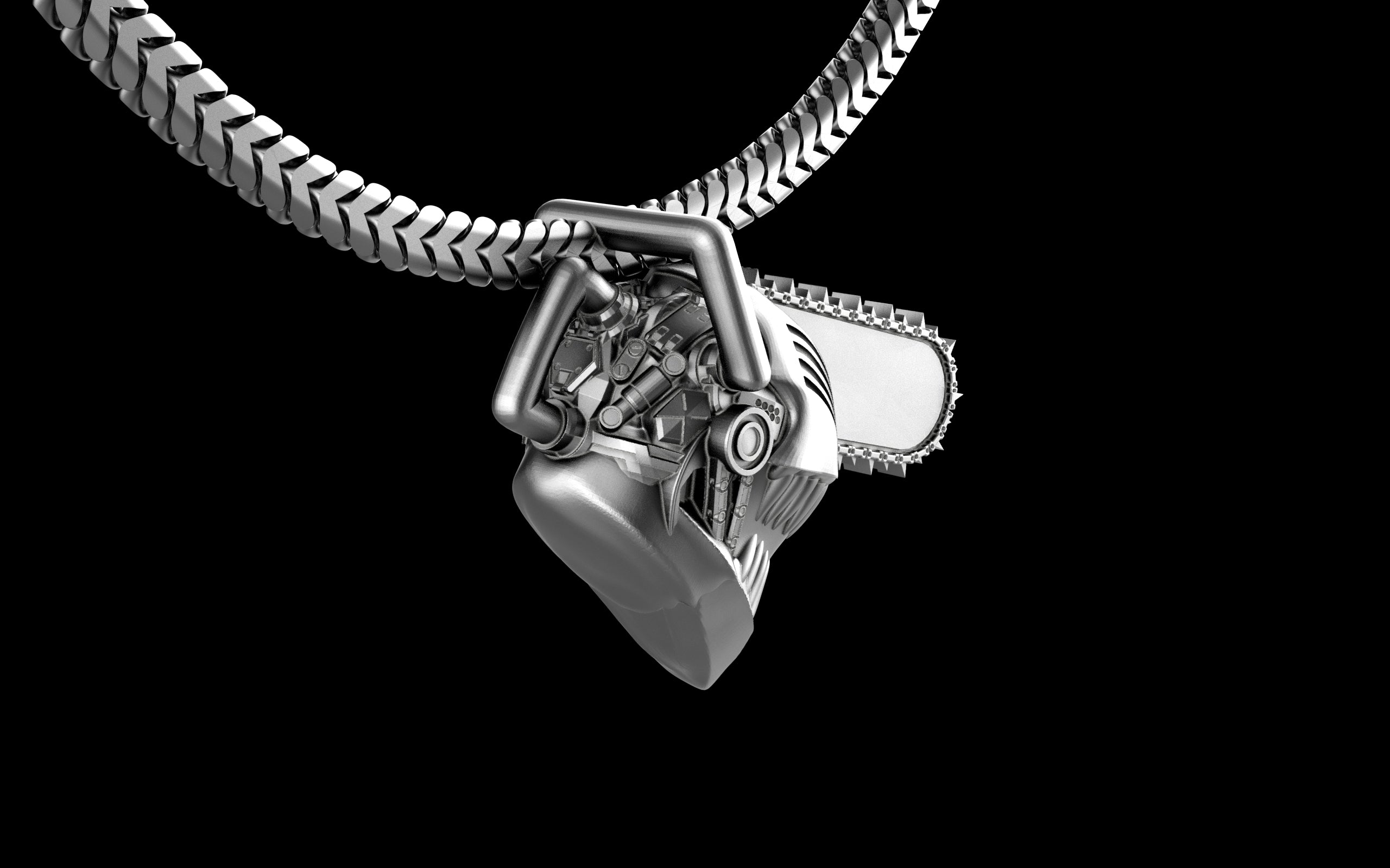 Chainsaw Man - Manga/Anime Pendant with Chain - Sterling Silver / Brass / Bronze