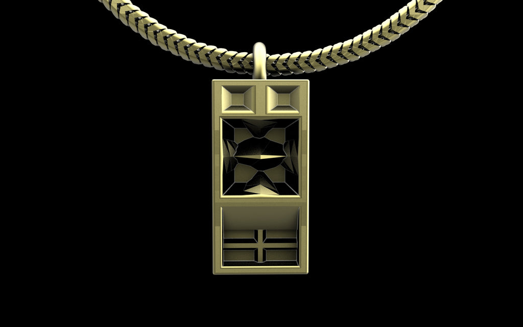 Funkbox Funktion One RES 4/5 Pendant with Chain - Sterling Silver / Brass / Bronze