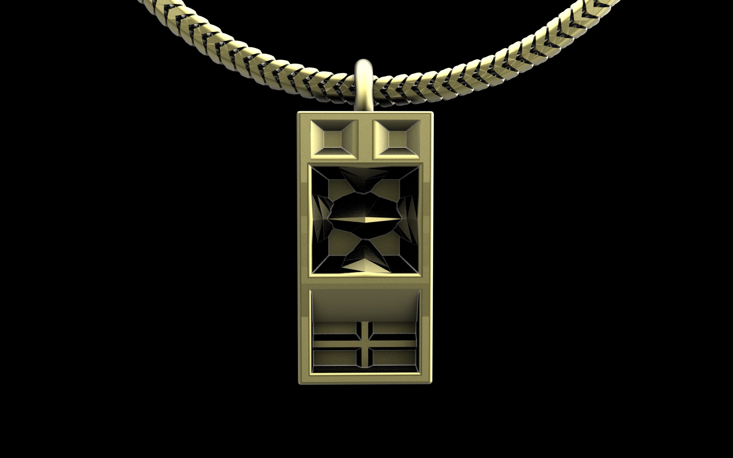 Funkbox Funktion One RES 4/5 Pendant with Chain - Sterling Silver / Brass / Bronze