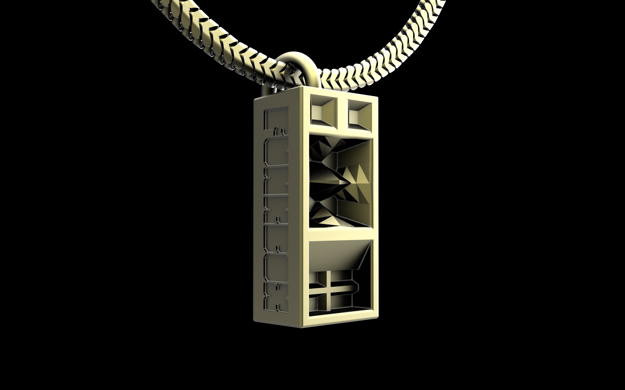 Funkbox Funktion One RES 4/5 Pendant with Chain - Sterling Silver / Brass / Bronze