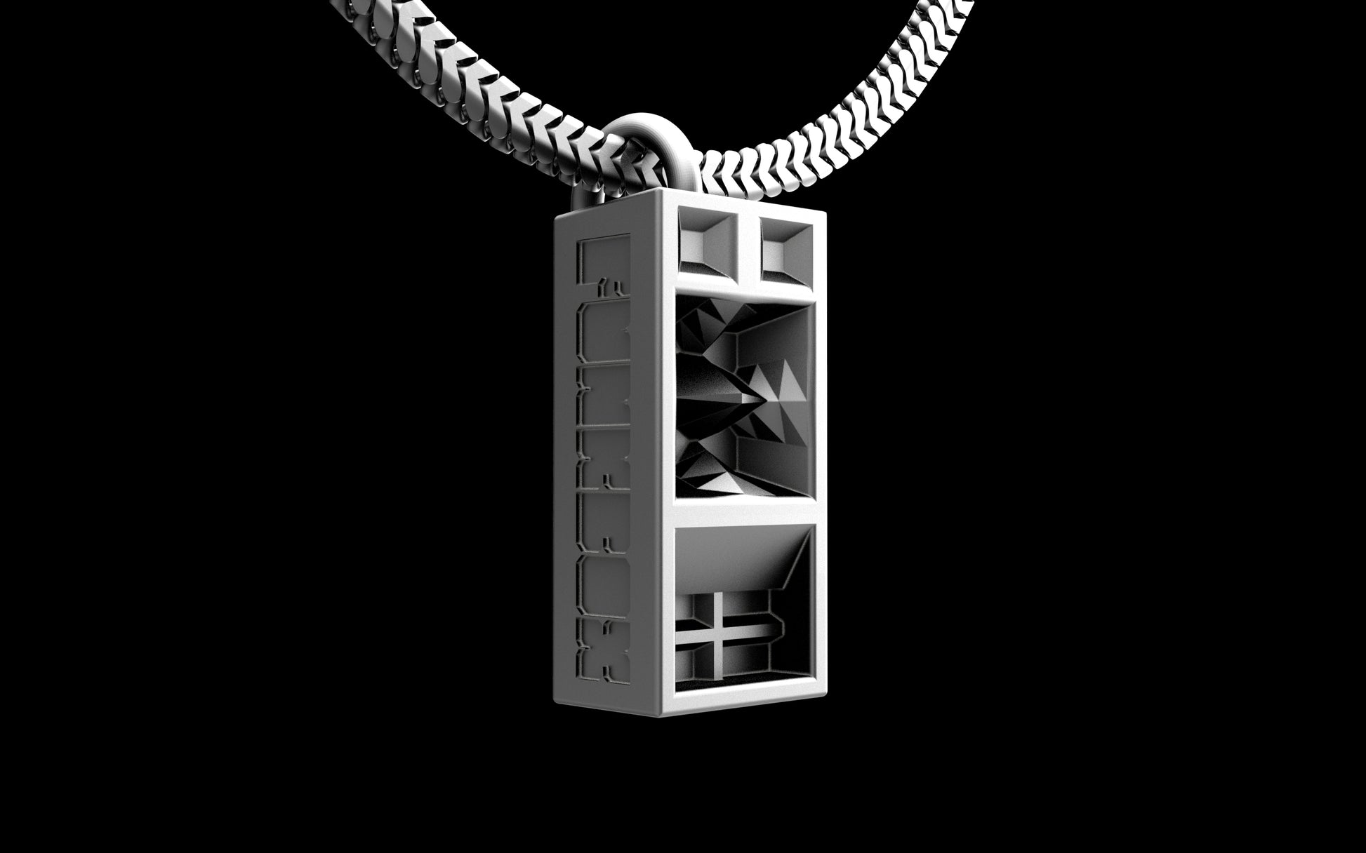 Funkbox Funktion One RES 4/5 Pendant with Chain - Sterling Silver / Brass / Bronze