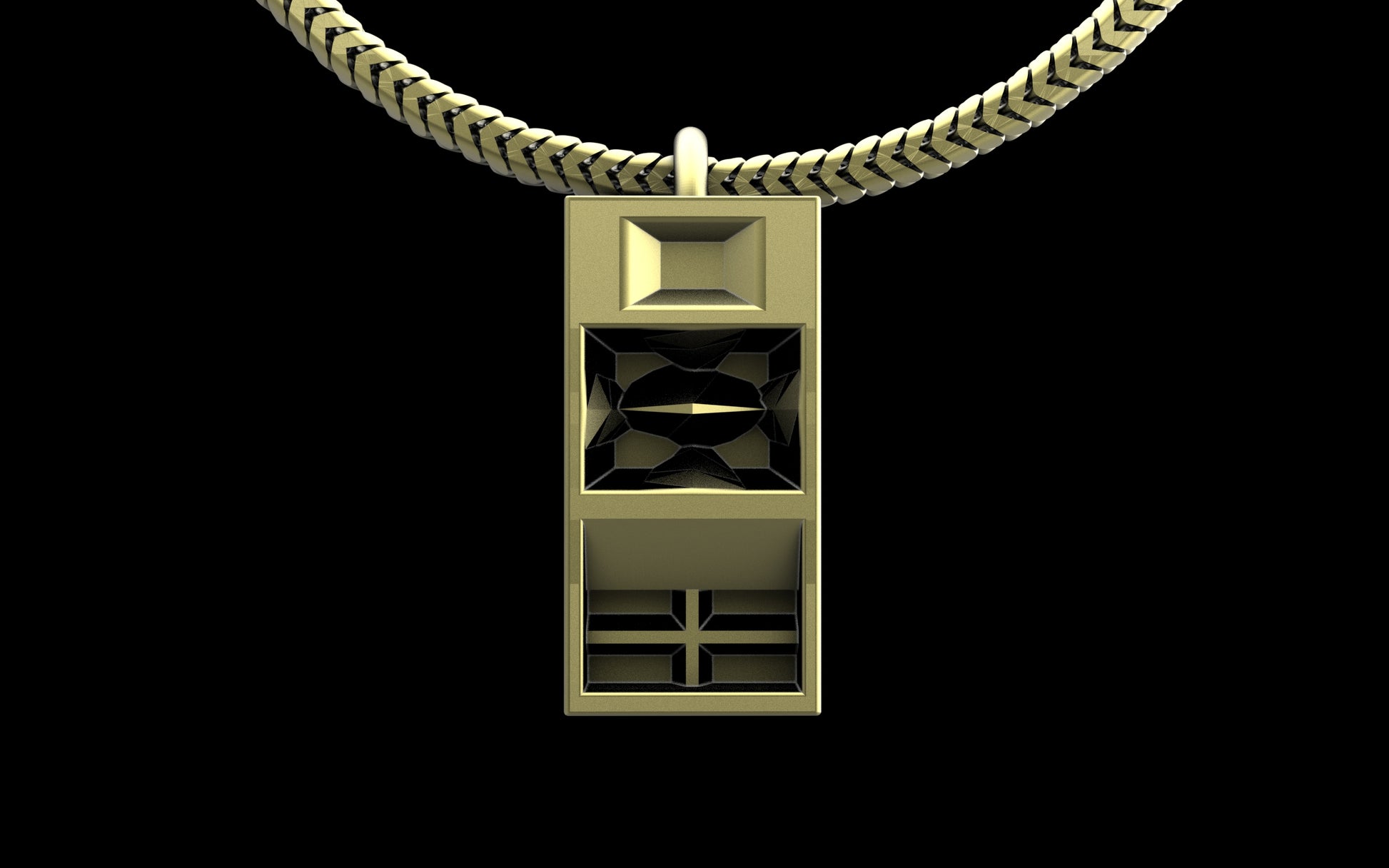 Funkbox Funktion One RES 4/5 Pendant with Chain - Sterling Silver / Brass / Bronze