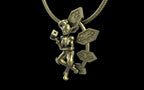 "Anomalia" Cyber Pixie - Cyberpunk Pendant with Chain in Brass Jewelry