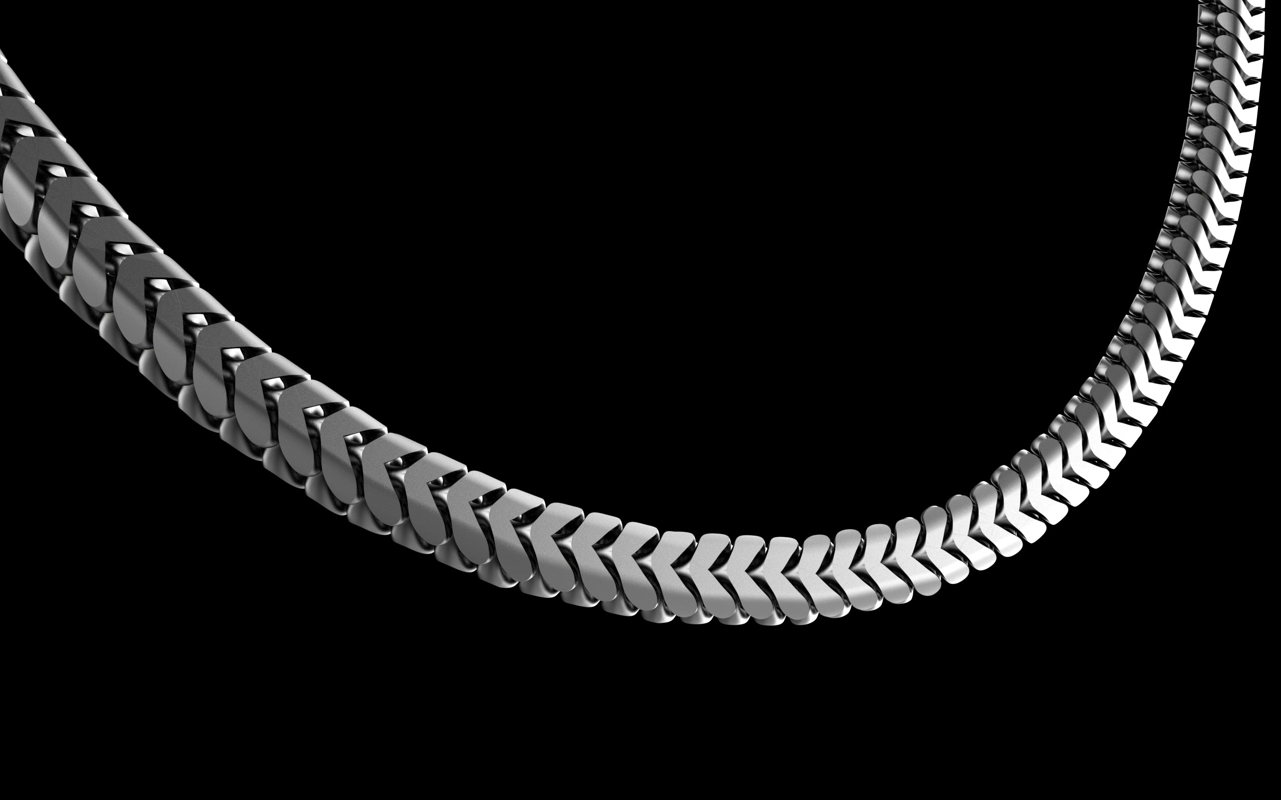 Rhodium Plated / Sterling Silver (.925) Franco Chain