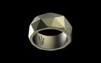 Low Poly Band/Signet Ring - Sterling Silver / Brass