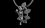"Anomalia" Cyber Pixie - Cyberpunk Pendant with Chain in Brass Jewelry