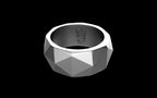 Low Poly Band/Signet Ring - Sterling Silver / Brass