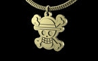One Piece Manga/Anime Straw Hat Flag Pendant with Chain - Sterling Silver / Brass / Bronze