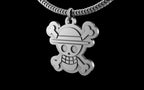 One Piece Manga/Anime Straw Hat Flag Pendant with Chain - Sterling Silver / Brass / Bronze