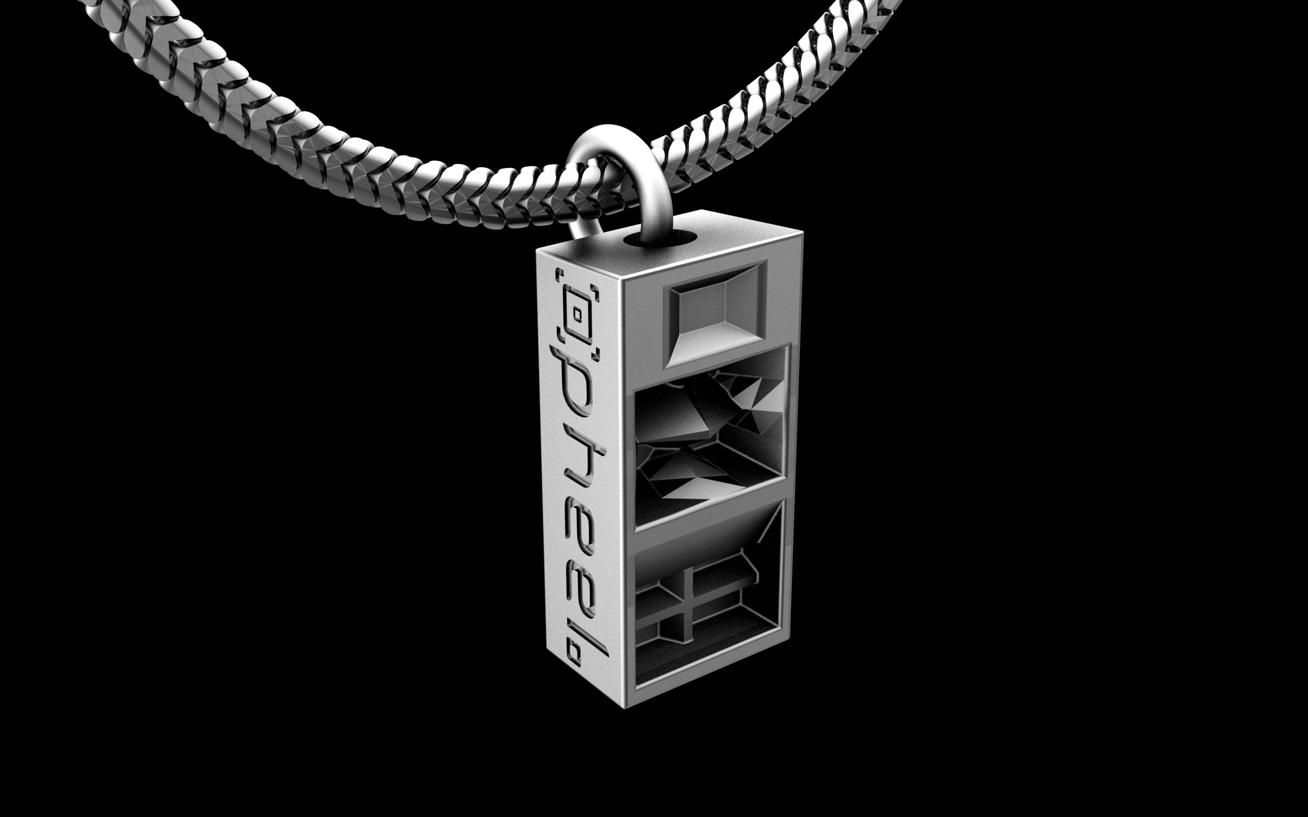pheel. x C.E. Funktion One RES 4/5 Pendant with Chain - Sterling Silver / Brass / Bronze