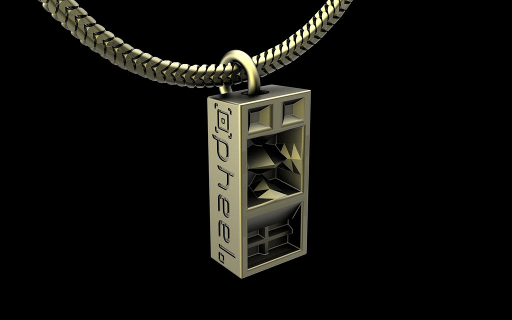 pheel. x C.E. Funktion One RES 4/5 Pendant with Chain - Sterling Silver / Brass / Bronze