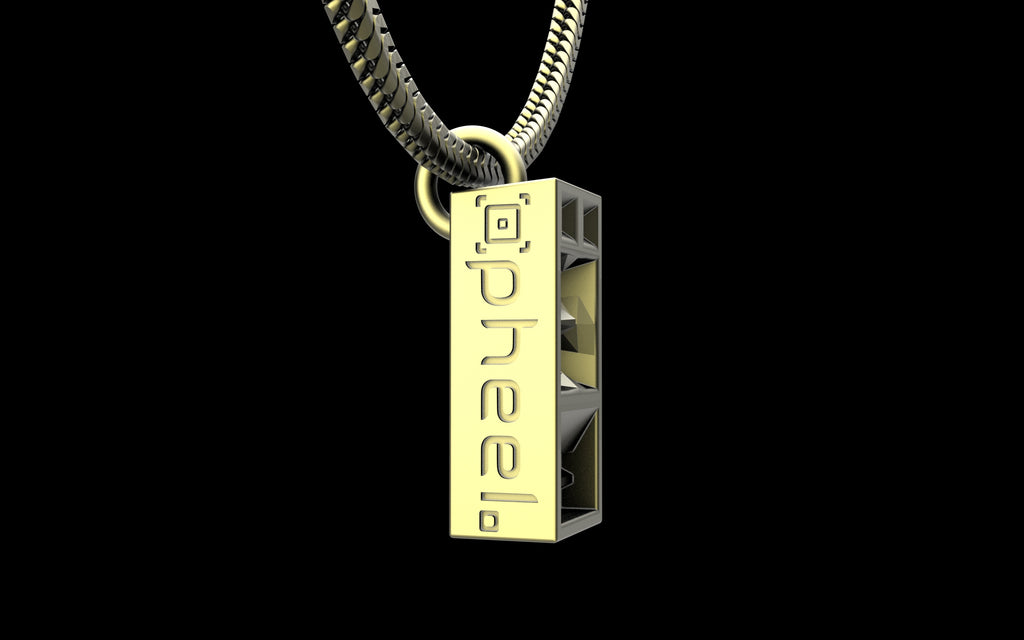 pheel. x C.E. Funktion One RES 4/5 Pendant with Chain - Sterling Silver / Brass / Bronze