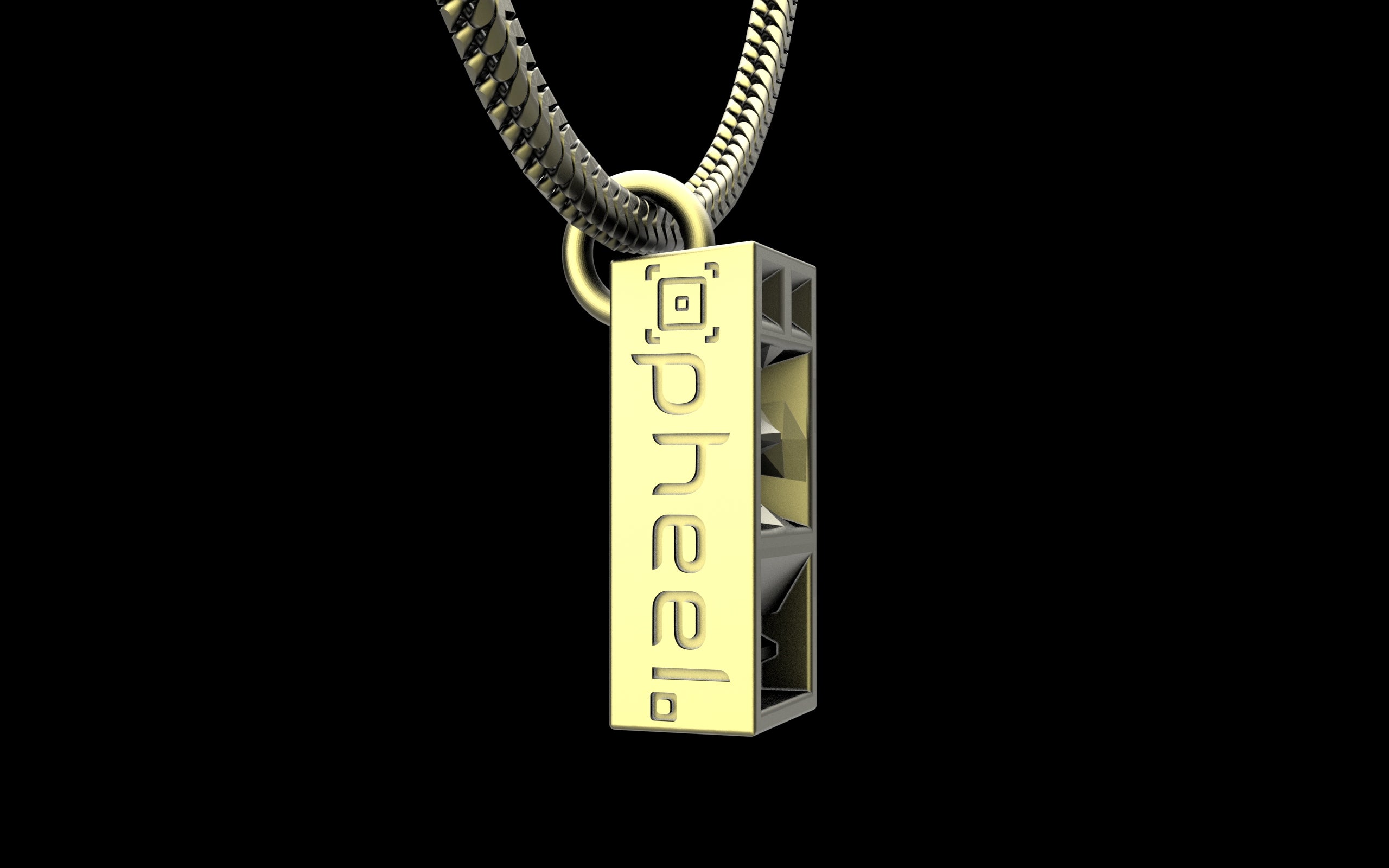 pheel. x C.E. Funktion One RES 4/5 Pendant with Chain - Sterling Silver / Brass / Bronze