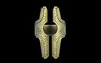 "Asteraph" Future Tribal Patterned Symmetrical Ring - Sterling Silver / Brass / Bronze