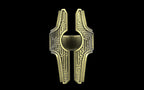 "Asteraph" Future Tribal Patterned Symmetrical Ring - Sterling Silver / Brass / Bronze