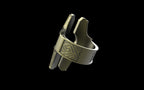 "Asteraph" Future Tribal Patterned Symmetrical Ring - Sterling Silver / Brass / Bronze
