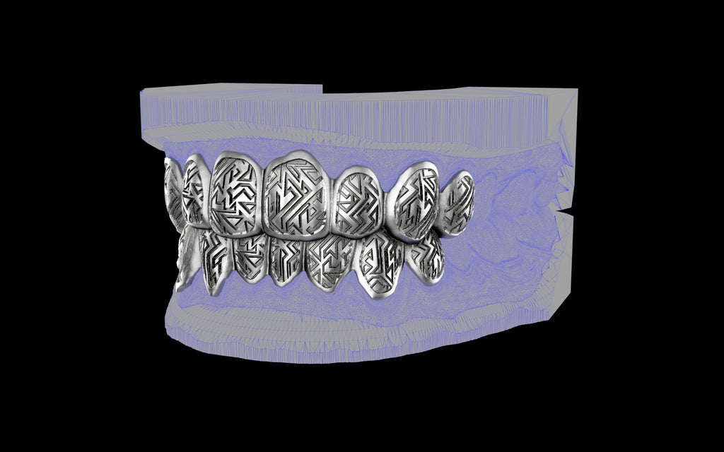 Custom Grillz / Tooth Caps - Graffiti Cut