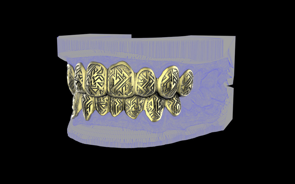 Custom Grillz / Tooth Caps - Graffiti Cut