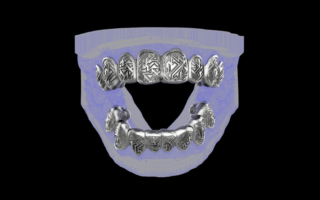 Custom Grillz / Tooth Caps - Graffiti Cut