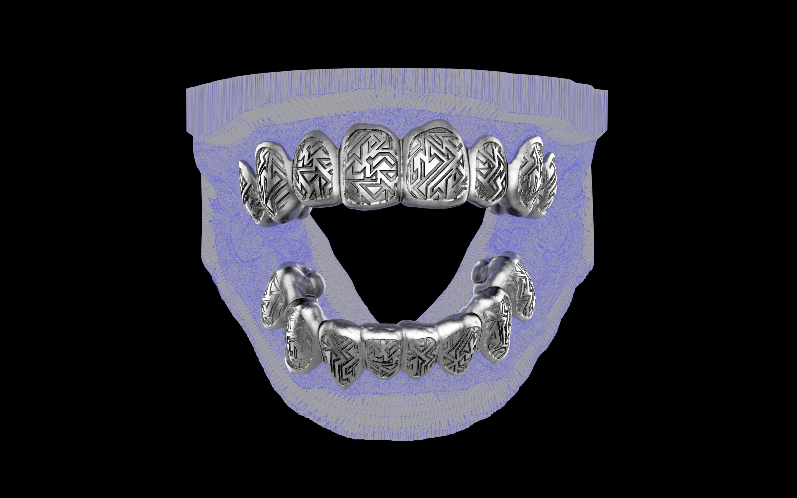 Custom Grillz / Tooth Caps - Graffiti Cut