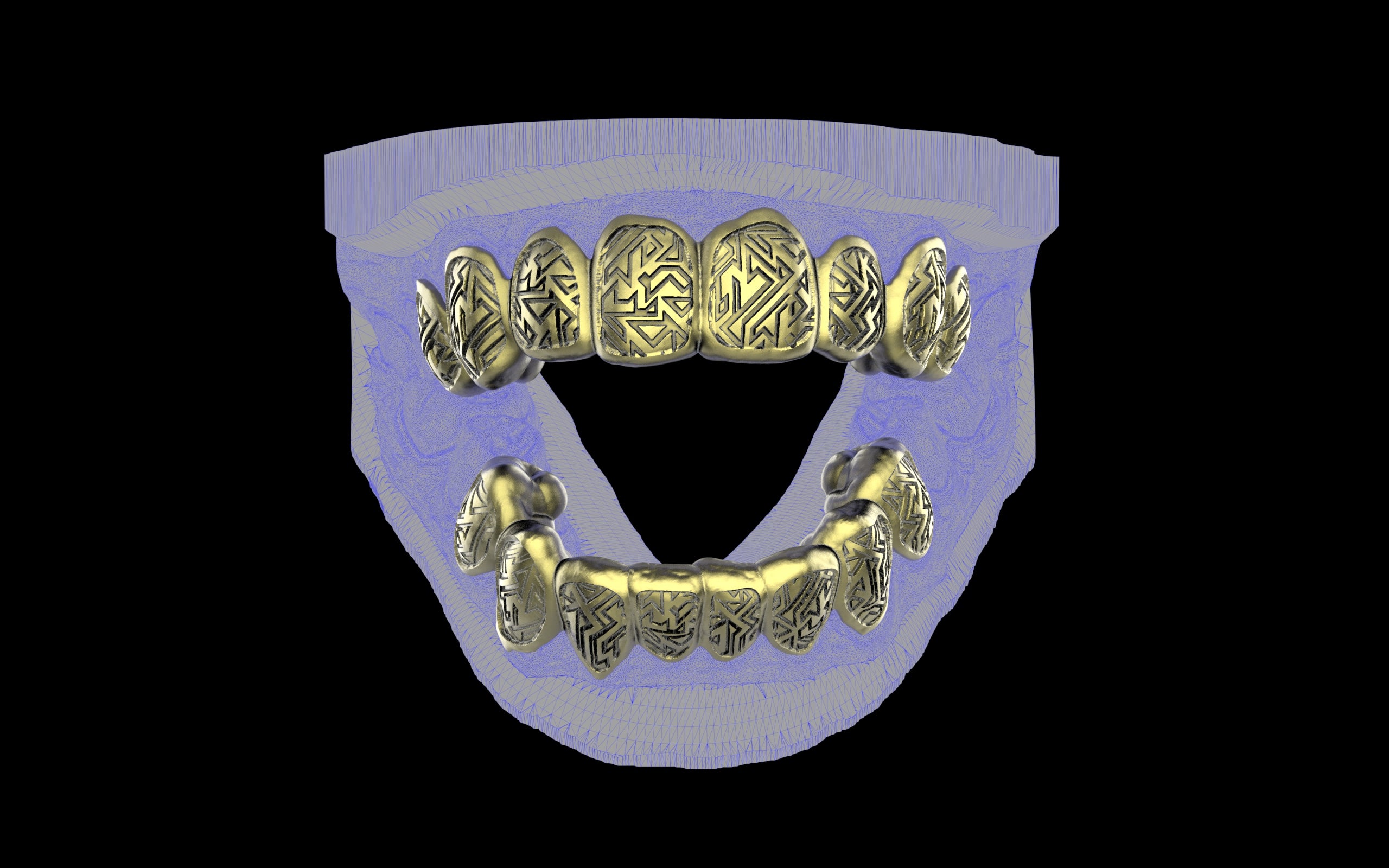Custom Grillz / Tooth Caps - Graffiti Cut