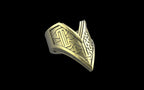 "Amneil" Future Tribal Patterned Symmetrical Ring - Sterling Silver / Brass
