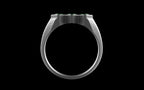 "Celeste" Minimalist Long Hex Signet Ring - Custom Square Gemstones - Sterling Silver / Brass